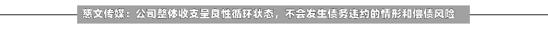 慈文传媒：公司整体收支呈良性循环状态，不会发生债务违约的情形和偿债风险-第2张图片